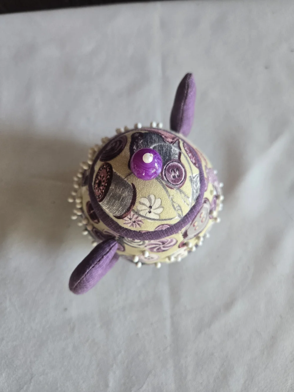 Floral Teapot Pin Cushion With Storage Under Lid